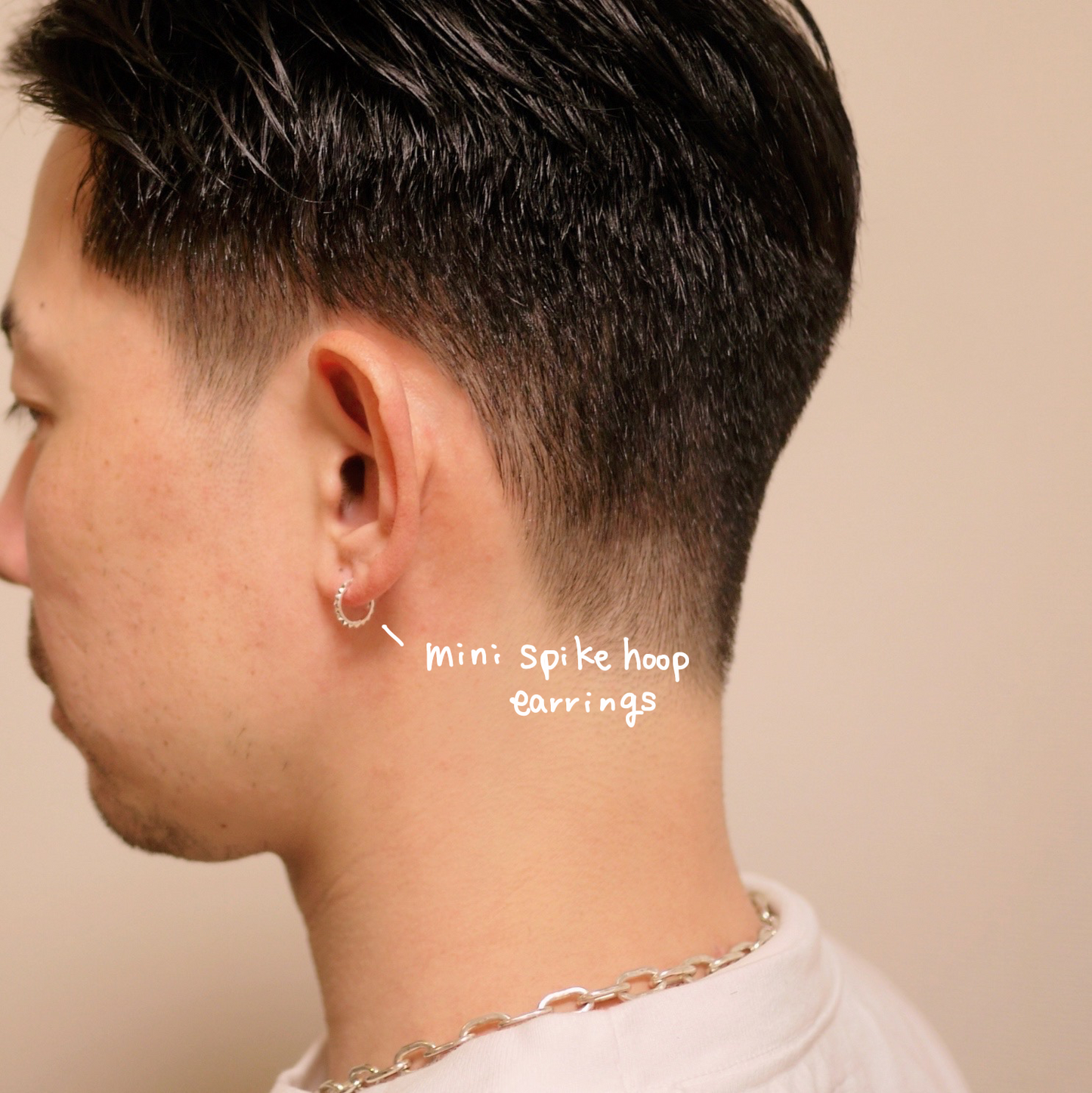 mini spike hoop earrings(1pair)