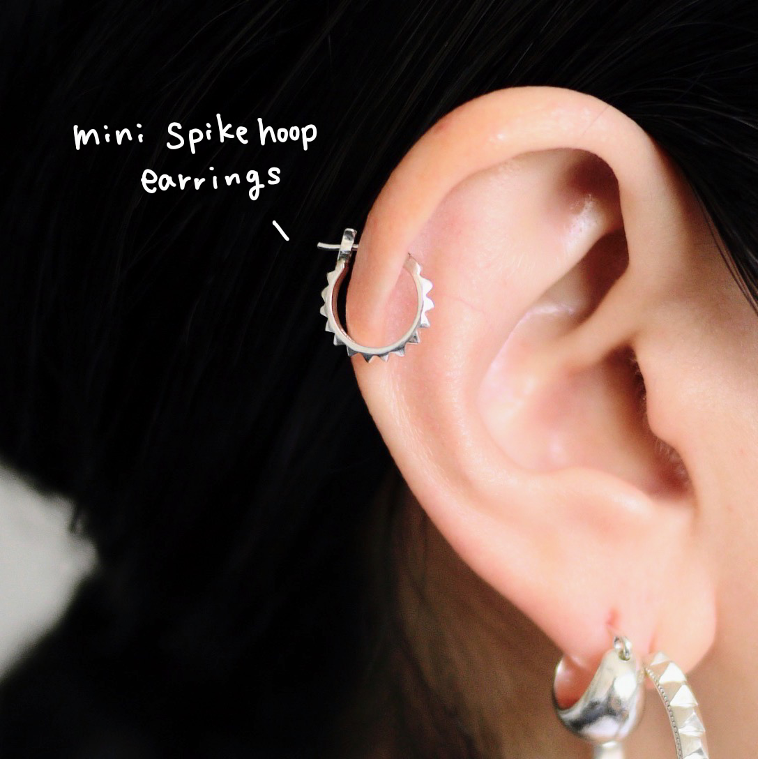 mini spike hoop earrings（1pair）