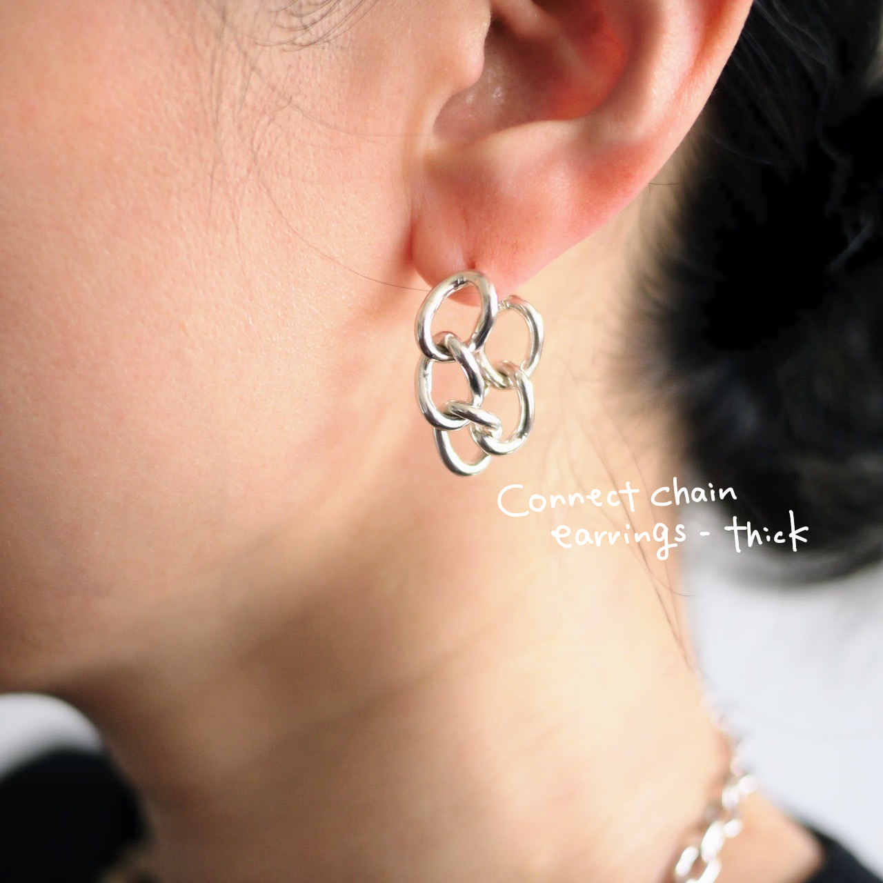 Connect chain earrings (1pair)